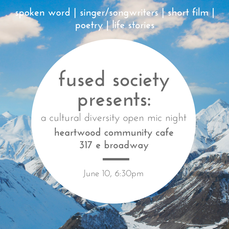 FusedSociety's tweet photo. June 10 @heartwoodcc in #Vancouver: Open mic night! You can sign-up in advance by getting in touch!  #YVR #yvrpoetry http://t.co/WlHjykEw60