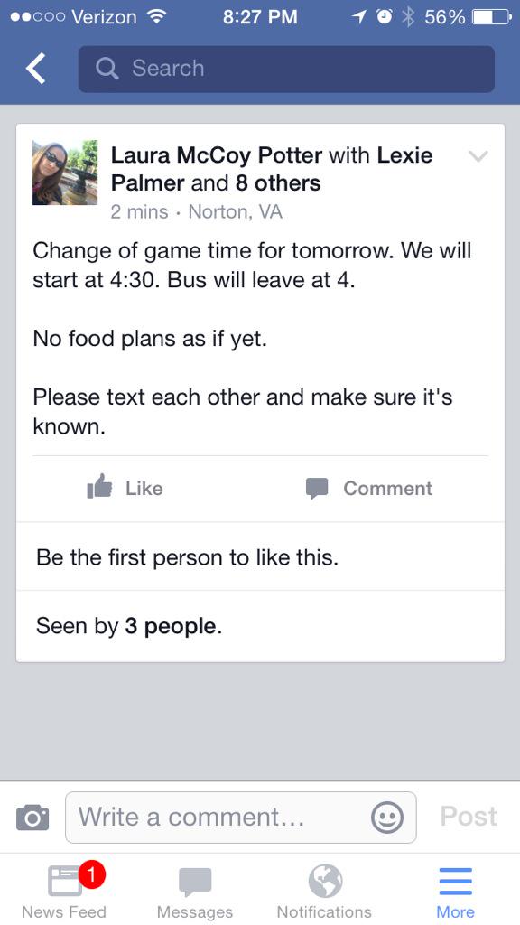 LadyRaider10s's tweet photo. Important change about tomorrow.... @CandiceCollin92 @sadams003 @destinyheavennn @itslakenalex http://t.co/4zANkRnAzY