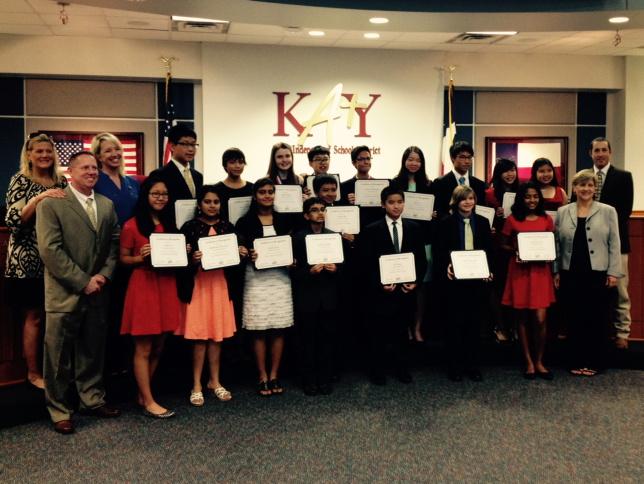 KISD School Board recognition for <a href="/crjhcoyotes/">Cinco Ranch JH</a> Science Olympiad team. #crjh #katyisd
