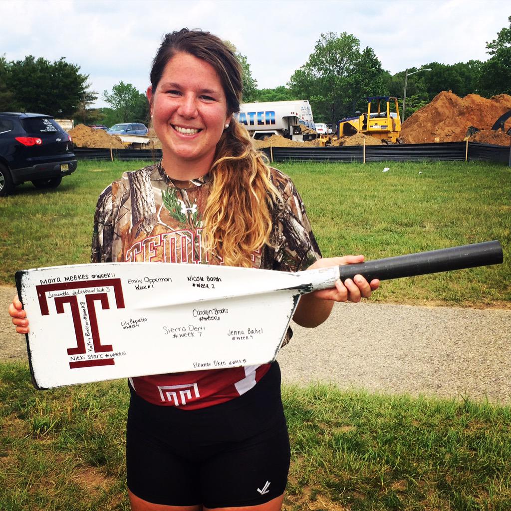 TempleWRowing's tweet photo. Congrats to, senior, Annie Buckley on receiving the final cycle of #BladeoftheWeek for the #Spring2k15 season! #BotW http://t.co/BoeQ0lyOF6