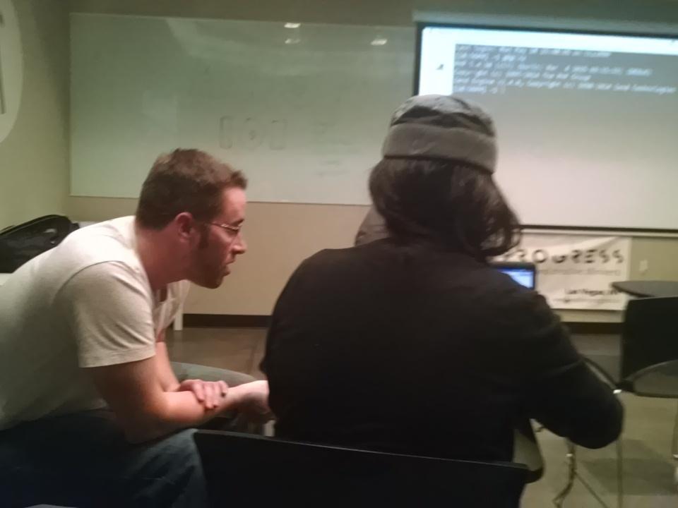 dylansimpson's tweet image. So @jeremywoertink helping out a student @hipsterhackers with the joys of installing software #vegastech