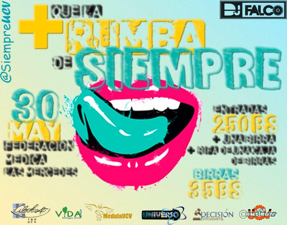SiempreUCV's tweet photo. #MásQueLaRumbaDeSiempre este #30M con la participación de @DjMiguelFalco y otros Djs invitados #NoTeLoPierdas http://t.co/IJD7wiZfTO
