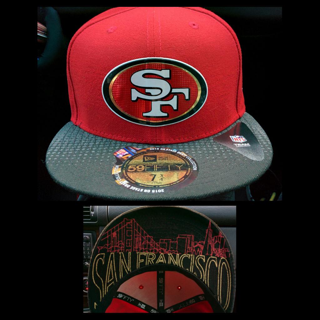 JoshLiao's tweet photo. I'm obsessed with this #Niners cap! @NewEraCap outdid themselves with the @49ers #2015NFLDraft hats http://t.co/sbqbuvXuv7