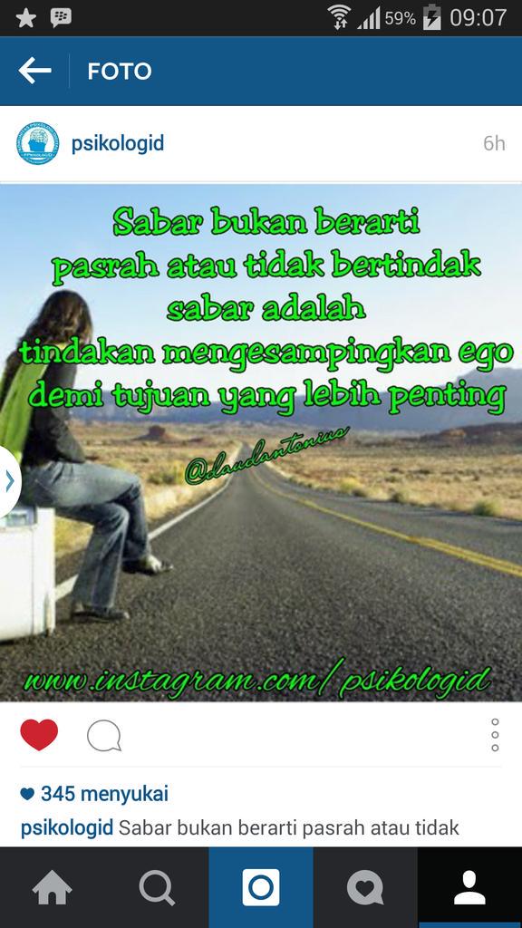 daudantonius's tweet photo. Sabar bukan berarti pasrah atau tdk bertindak, sabar adalah tindakan mengesampingkan ego, demi tujuan yg lbh penting. http://t.co/g0cSLCZmfO