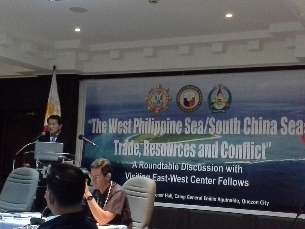 Happening now. Hon Roilo Golez, former NSA delivering his lecture "The Strategic Importance of the WPS" at NDCP