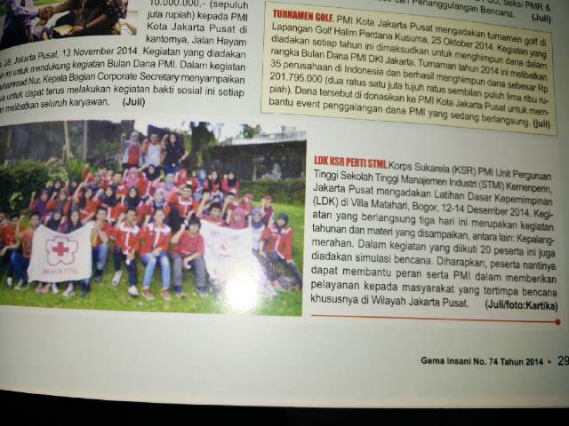 Liputan tentang LDK KSR STMI di majalah gema insani :D @PMIJakartaPusat <a href="/BEM_POLTEKSTMI/">BEM Politeknik STMI</a>