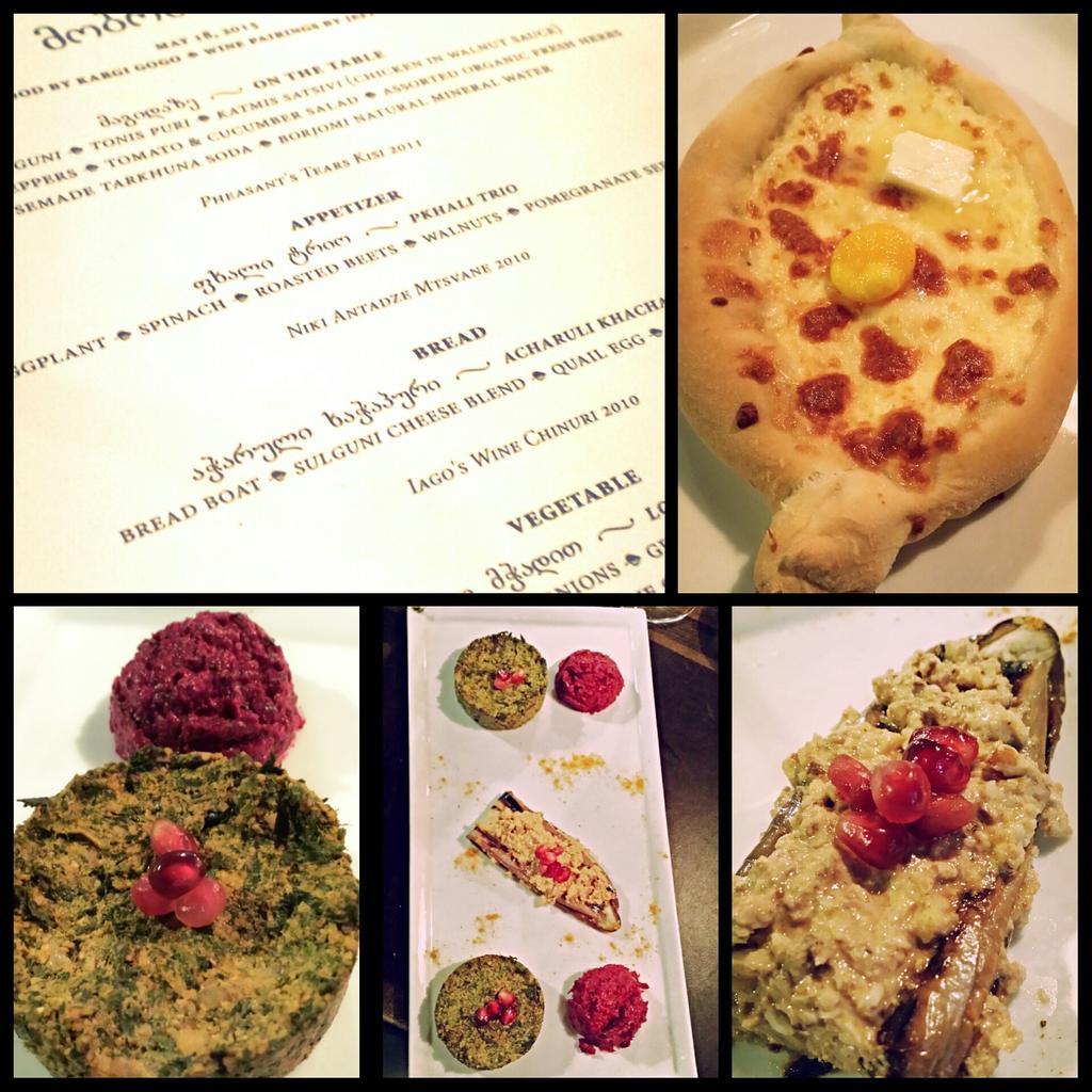 pechluck's tweet photo. First 2courses @kargigogopdx Supra dinner #pdx #pdxfood #pdxeats #popup #georgianfood #pkhali #acharuli #khachapuri http://t.co/UvruI2zBfw