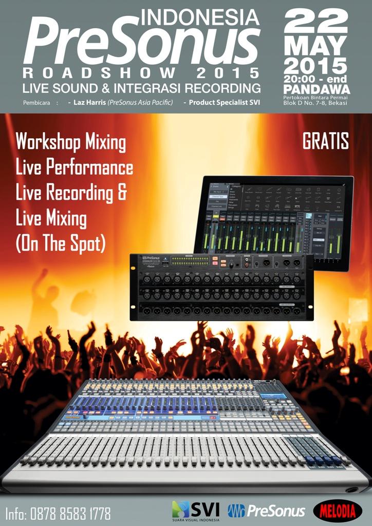 Workshop Mixing &amp; Recording <a href="/PreSonus/">PreSonus</a> | Jumat 22 Mei | Pandawa Rental - Kranji | 20.00 | Gratis Cc: <a href="/tiganegerijkt/">Tiga Negeri Jakarta</a>