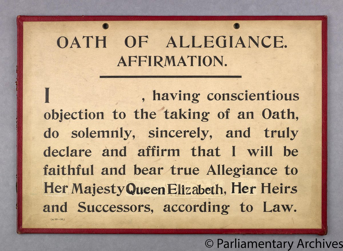 UKParlArchives's tweet photo. Here is an alternative Affirmation card for MPs to make a non-religious Oath of Allegiance when #swearingin http://t.co/jUzHefQkmX