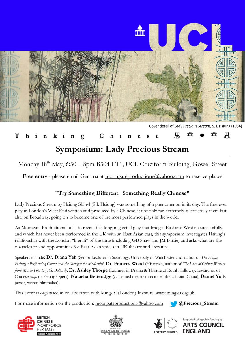 Mingaiinstitute's tweet photo. A great evening w @Precious_Stream yesterday #ThinkingChinese theatre.  Many thanks @UCLChina @HLFLondon for support http://t.co/YErLnWGQGh