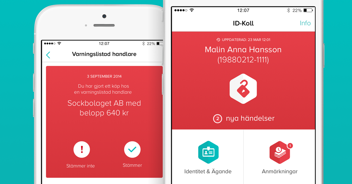 tink's tweet photo. Nu släpper vi ID-Koll, en gratis tjänst som hjälper dig upptäcka ID-kapningar och skimming. Finns i Tink appen idag! http://t.co/EER6yXqEAb