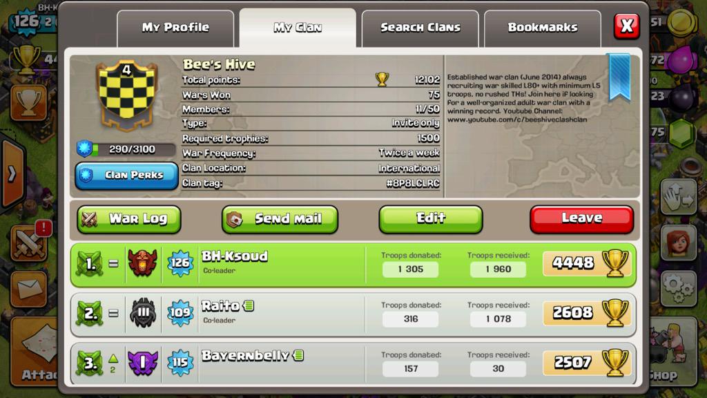 BeesHiveClan's tweet photo. Bee's Hive is currently recruiting. We are asking for L80+ with minimum L5 Troops. No rushed THs! http://t.co/sbKF9QooQd
