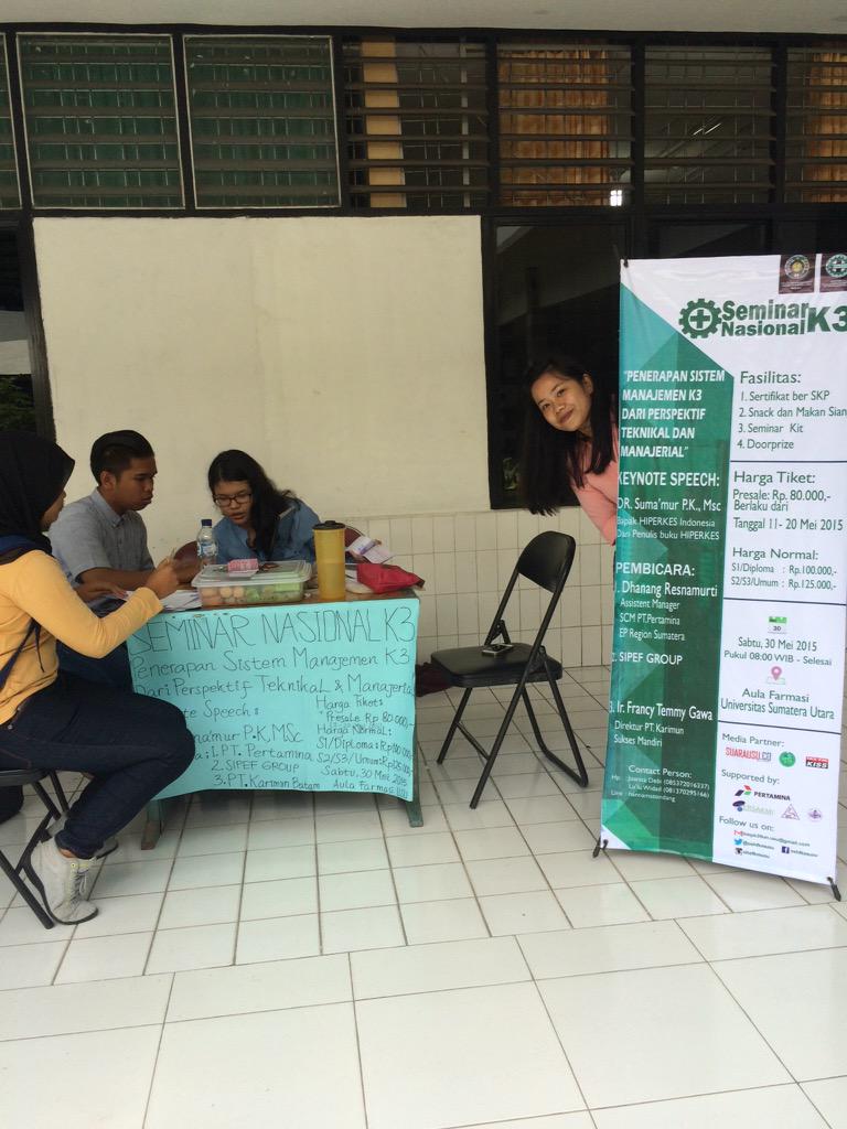 H-11 Seminar Nasional K3! Kunjungi stan kami di depan sanggar FKM USU. Buruan segera daftarkan dirimu! Don't miss it!