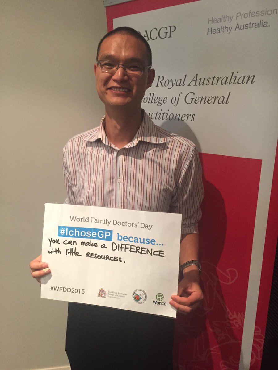 RACGP's tweet photo. WA GP Dr Victor Tan - Perth #IChoseGP #WFDD2015 http://t.co/1wVYYSuvDJ
