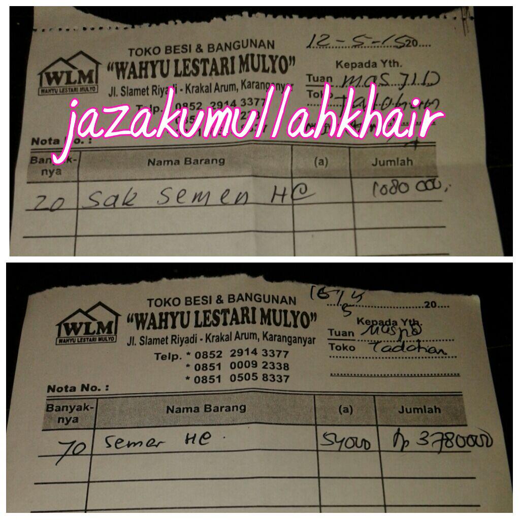 ilmoe's tweet photo. #1 Semen 20 sak 12 Mei 1.080.000 #2 Semen 70 sak 16 Mei 3.780.000 rincian 1jt 1jt 500rb 800rb 200rb 110rb 100rb http://t.co/ZE7nWDSlHc