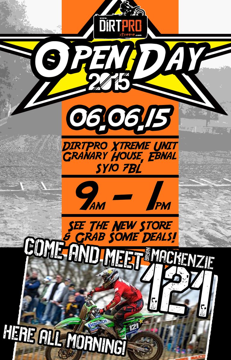 DirtproLtd's tweet photo. #dirtpro Open Day 06.06.15 with BryMac in attendance!! Come and give us a visit and see the new store!! http://t.co/nwlGUD4YC8
