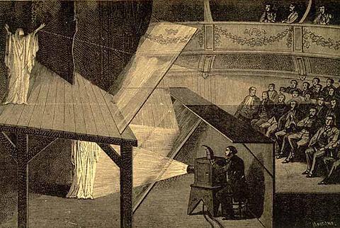 Original #PeppersGhost from Victorian times. 4 modern version #HolographicProjection, plz see ic3dsfx.co.uk