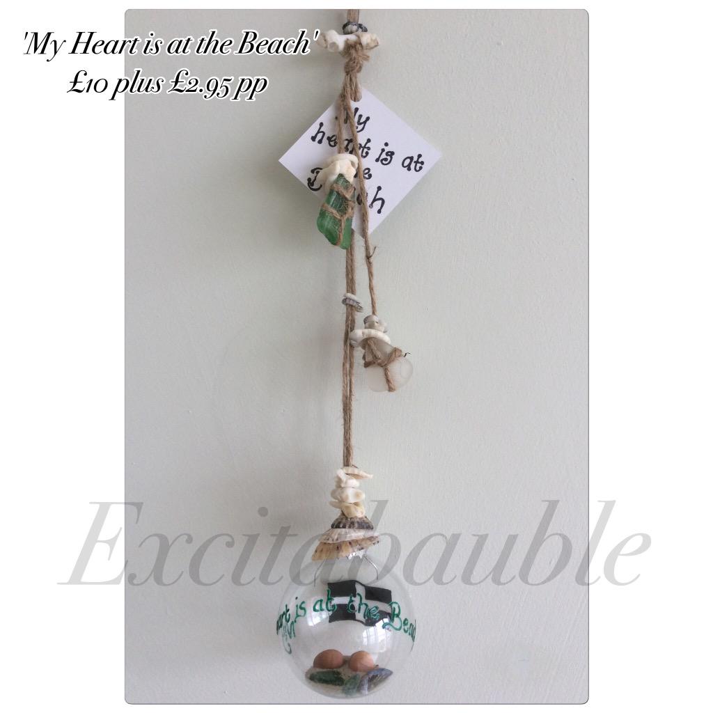 excitabauble's tweet photo. #personalised #glass #beach #bauble #gift from #Cornwall with #sand & #sea #shells and #Cornish #flag #Excitabauble http://t.co/1Uwt9356e4