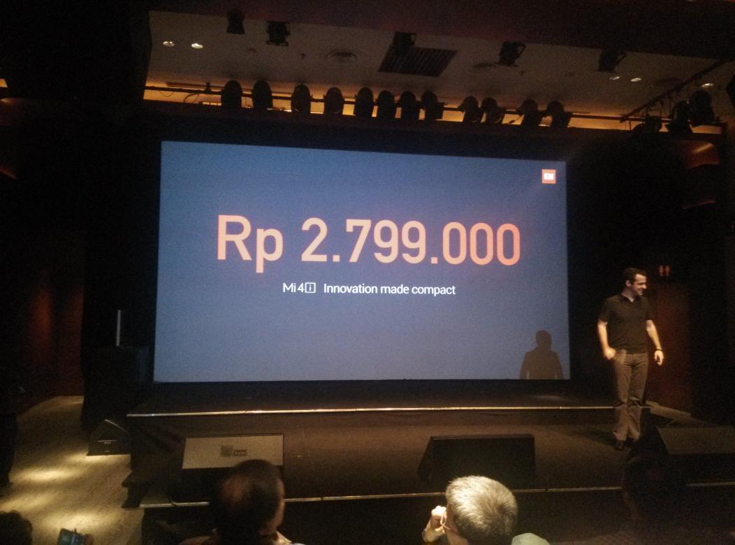 XiaomiIndonesia's tweet photo. Ini nih harganya #Mi4i Rp. 2.799.000 mantap! http://t.co/XJ3ZnFA7Rj