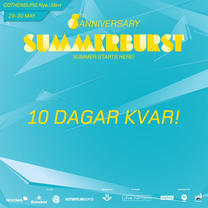 GÖTEBORG! Nedräkningen har börjat på riktigt!! 10 dagar kvar tills det brakar loss!!