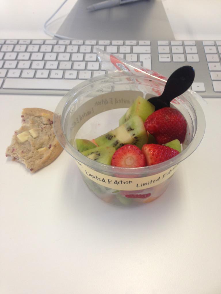 Constant dilemma at work. Fruit vs cookies.