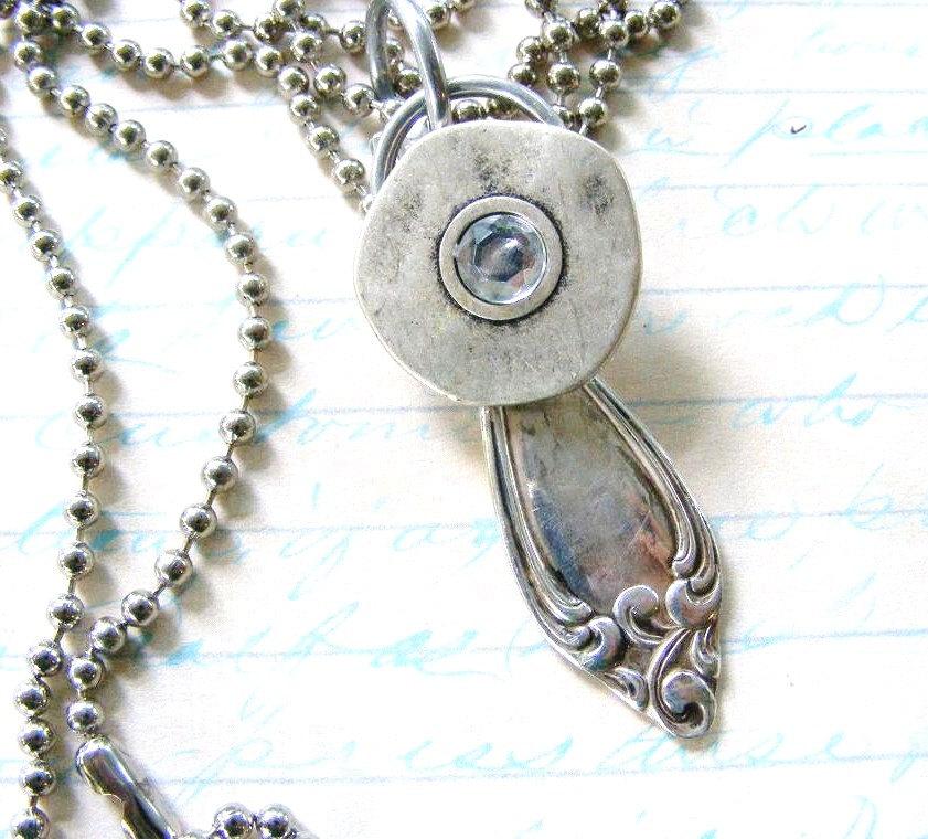 meiguidesigns's tweet image. Vintage Silver Spoon Pendant Pewter Button on Ball Chain etsy.com/listing/154947… #Etsy #PewterButton