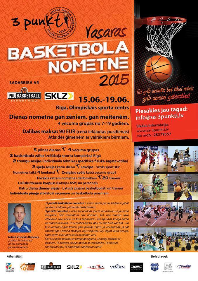 Konkurss! RT šo un 8.jūnijā izlozēsim vienu,kuram uzdāvināsim dalību basketbola nometnē "3 punkti" no 15.06-19.06.