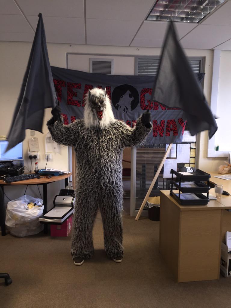 chahal_candida's tweet photo. @BradfordUni our mascot is ready to pounce #teamgrey http://t.co/qjXVKvGiyG