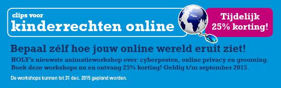 Clips_Vrijheid's tweet photo. HOLY heeft nieuwe animatieworkshops voor over 'online privacy', internetpesten en grooming. Boek nu met 25% korting! http://t.co/tHrpU76pD5