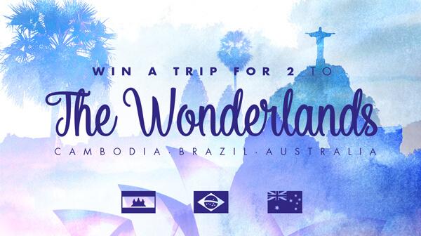 Don't miss your chance to #win one of 3 trips for 2 in #Australia, #Cambodia, #Brazil. bit.ly/1F0KARw