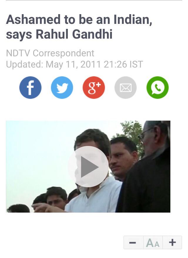 Shona2983's tweet photo. A party whose VP says he is ashamed of being Indian, today turns biggest patriots (hypocrites)
#ModiIndiaPride http://t.co/aSWYlA2lve