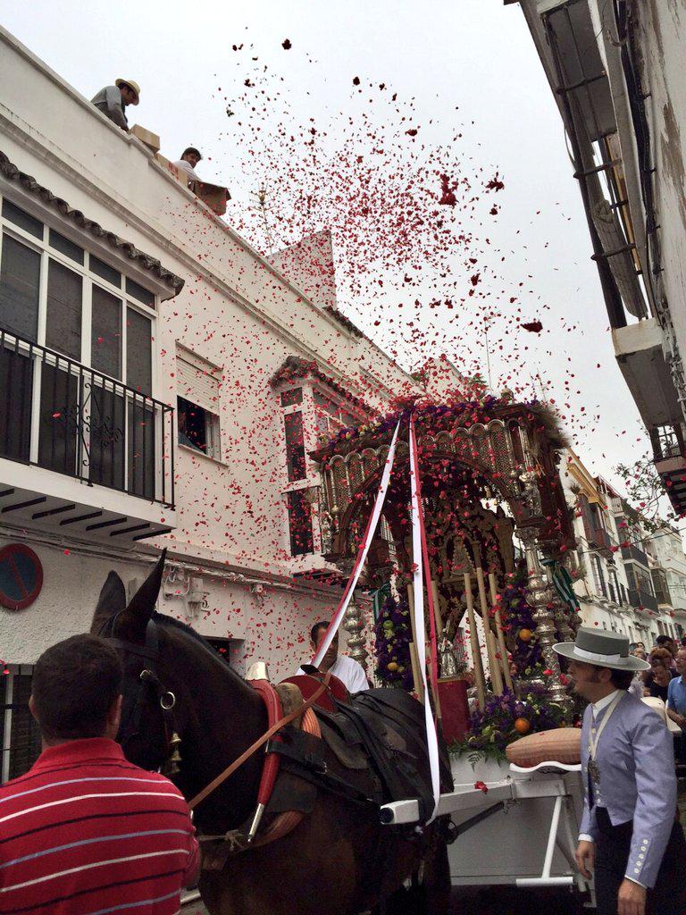 La_Bendicion's tweet photo. Arcos ya camina hacia la Blanca Paloma. ¡Viva la Virgen del Rocío! #Rocio2015 @HdadRocioArcos http://t.co/LIdJ1izX3Y