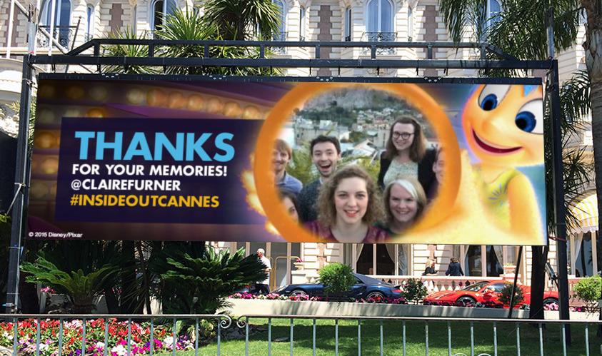 InsideOutCannes's tweet photo. Thanks for your memory @ClaireFurner you are on the #InsideOutCannes billboard! http://t.co/LChuLuzW6Z