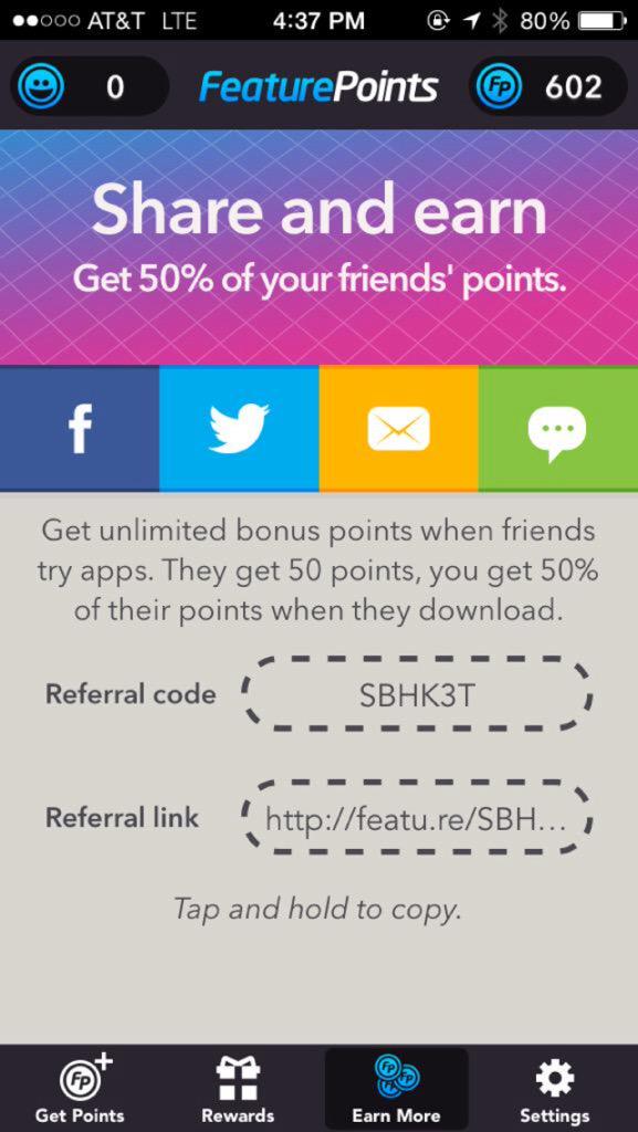 KingMuscleHead's tweet image. Made over a $1000 dollars this week by downloading iPhone apps. Google: Feature Points app!! Referral code: SBHK3T