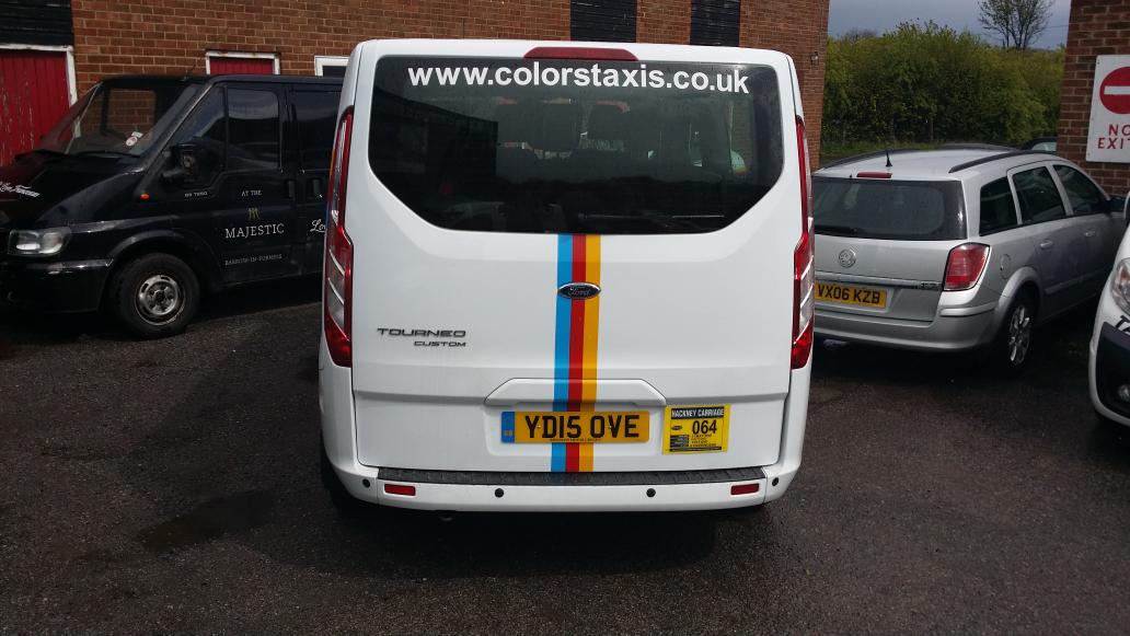 ColorsTaxis's tweet photo. Thank you to "First Stop For Signs" for the new livery on our executive 8 seaters taxis. #aserviceyoucanrelyon http://t.co/hxkrnmV42P
