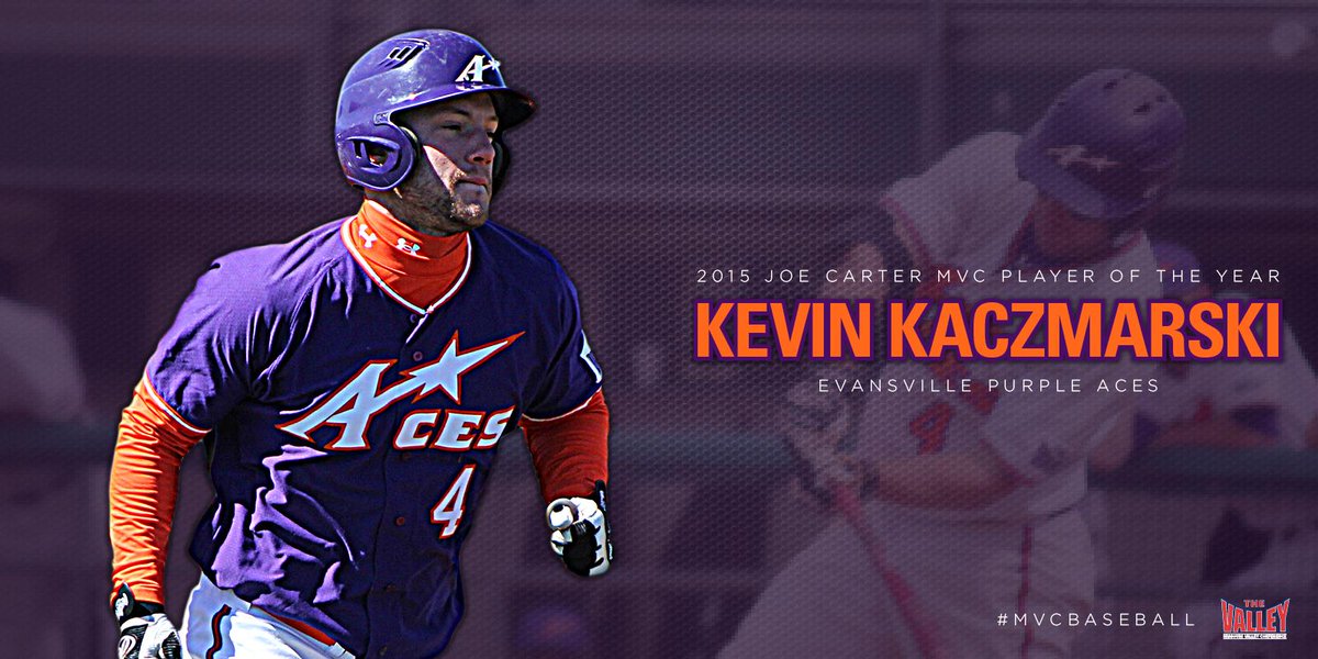 MVCsports's tweet photo. Congrats to the Joe Carter #MVCBaseball Player of the Year -- Kevin Kaczmarski of @UEAcesBaseball. http://t.co/HelmtDFvkO