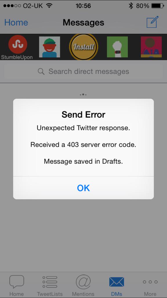 Chris_A_H's tweet photo. @TalkTalkCare I keep getting this when trying to send a DM http://t.co/P0vwGTbGut
