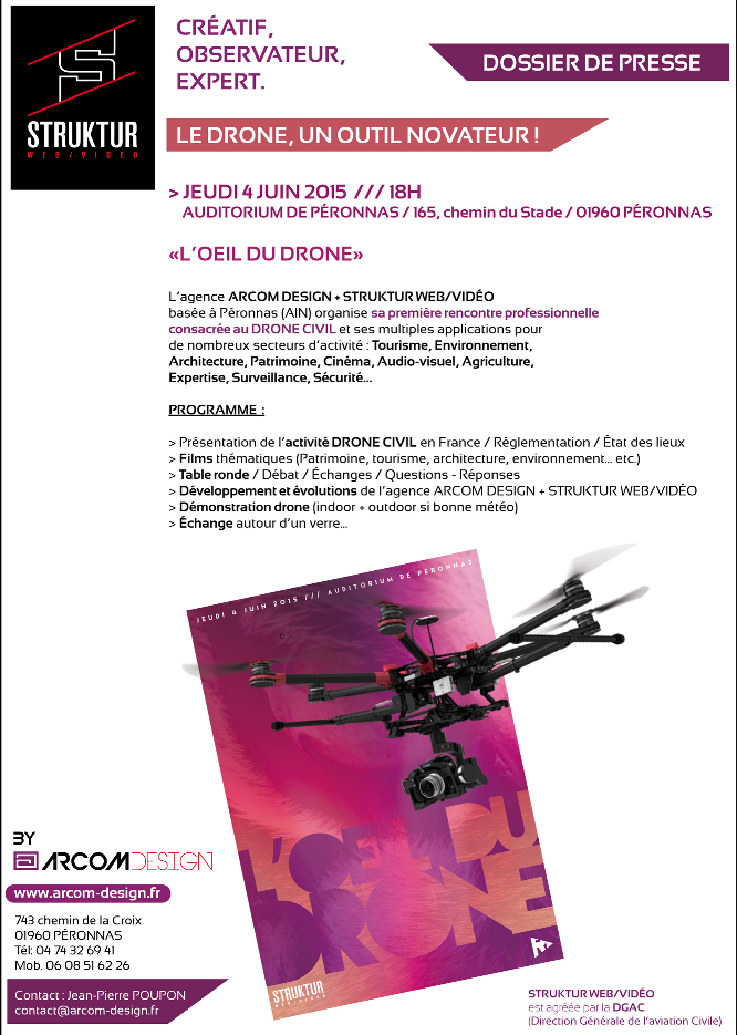 Arcom_Design's tweet image. Pour participer à notre événement, #LOeildudrone vous pouvez nous contacter via evenement.arcomdesign@gmail.com
