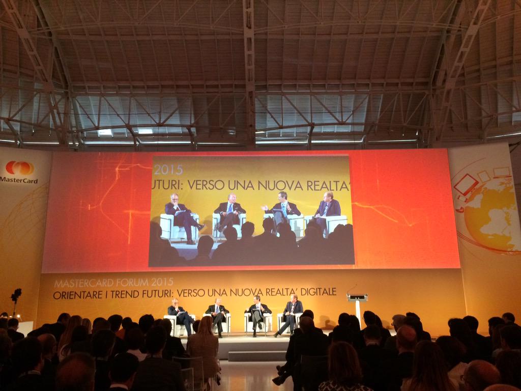 MastercardIT's tweet photo. Round table @TEHAmbrosetti su scenari dell'innovazione con #UbiBanca #GoogleWork #MasterCard al #MasterCardForum2015 http://t.co/W2PqqdBjKj