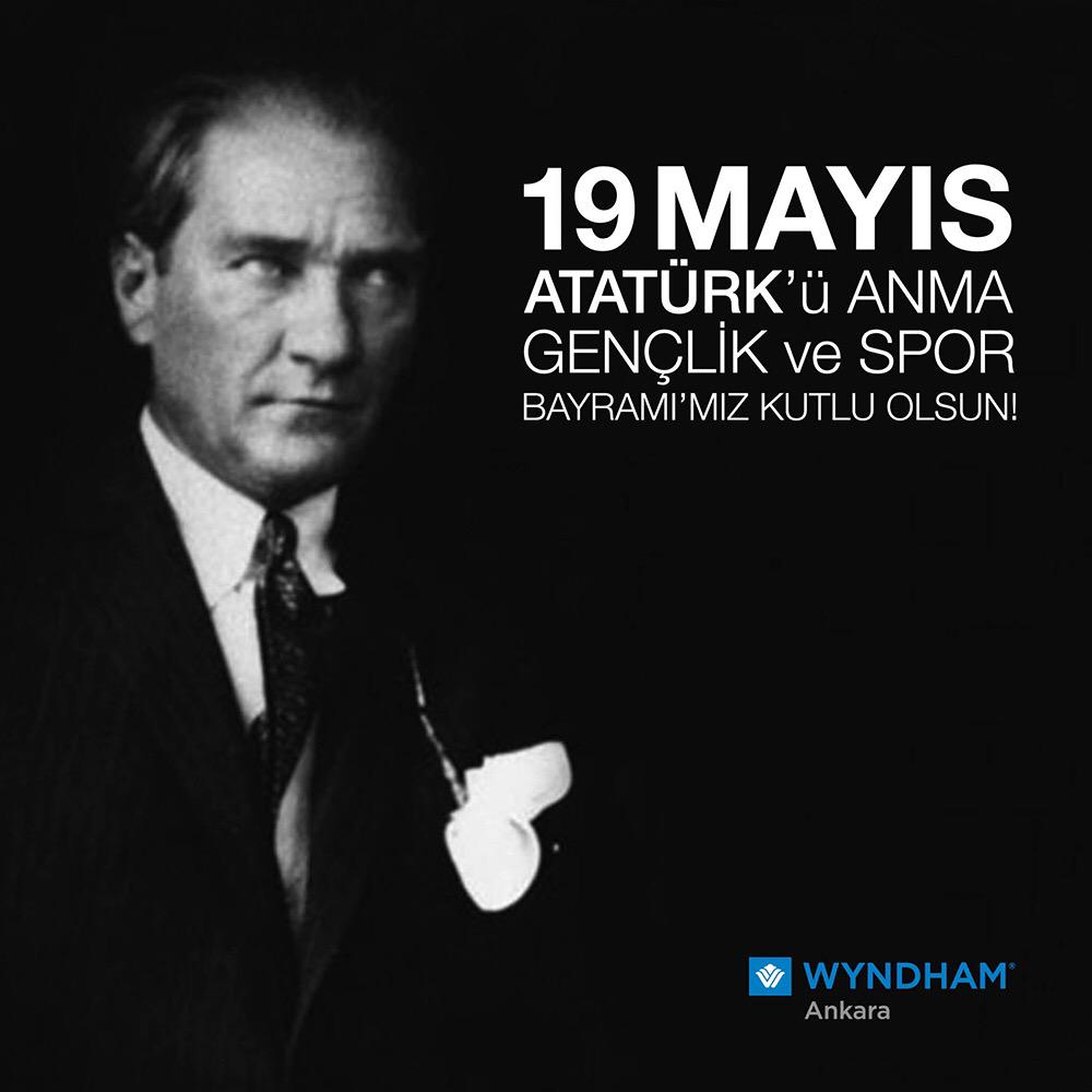 wyndhamankara's tweet photo. #Cumhuriyet coşkusunu içinde hisseden herkesin Atatürk'ü Anma, Gençlik ve Spor Bayramı kutlu olsun! #19Mayıs http://t.co/fSmtNYaHXU