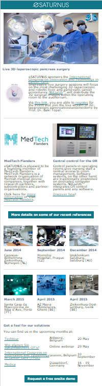 eSATURNUS's tweet photo. Read our latest newsletter via this link  http://t.co/OsdRvfQgSU #ORoverIP #Topal #ITCC2015 #streaming #healthcare http://t.co/kQH7DRCGJV