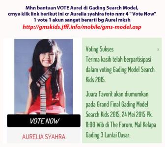 MiaAurel's tweet photo. Yuk bantuin aurel vote ya crnya http://t.co/VVJKTEB1wm http://t.co/7W5QCChxLe