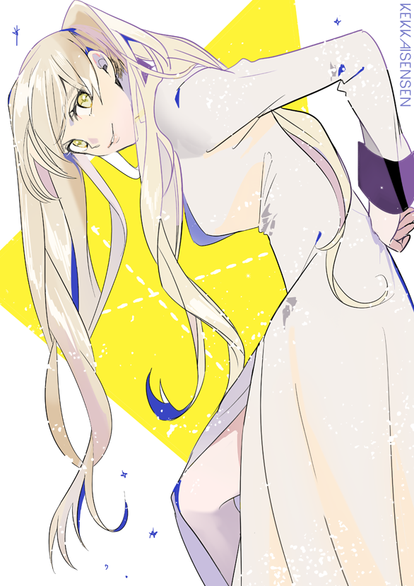 「息抜きにホワイトさん。スリット入れすぎた気がする 」|ここかなたのイラスト