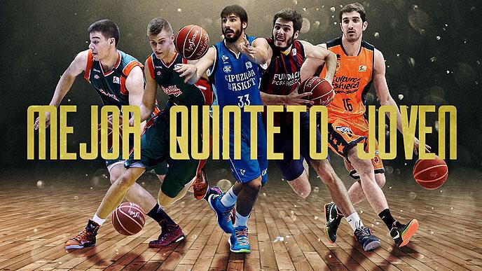 hoopspain's tweet photo. El Mejor Quinteto Joven de la #LigaEndesa - @ACBCOM 
@Vives16 
@alexabrines 
@danidiez11 
@kporzee 
@willyhg94 http://t.co/u0UYWv7IMN