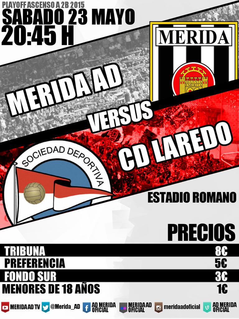 HostalAnas's tweet photo. H. ANAS #Sorteo de dos entradas de Tribuna para el partidazo de fase de ascenso de @Merida_AD - @CDLaredo Seguir + RT http://t.co/sbFF9E6r2X