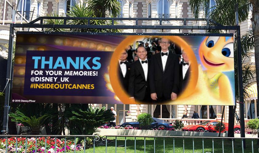 InsideOutCannes's tweet photo. Thanks for your memory @Disney_UK you are on the #InsideOutCannes billboard! http://t.co/Pv2rowOkrC