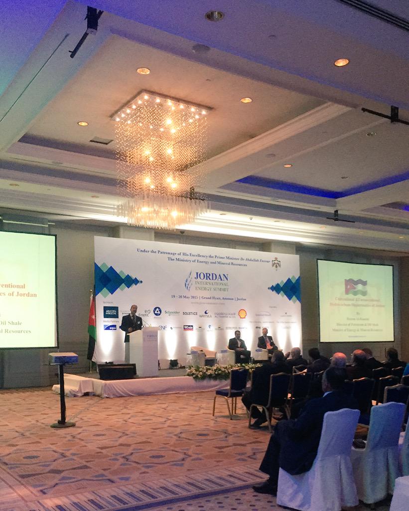 JIESummit's tweet photo. Up next at #JIESummit Ministry of Energy,  Eesti Energia &amp; @Shell discussing #oilshale projects in #Jordan http://t.co/l8AH4fFs4l