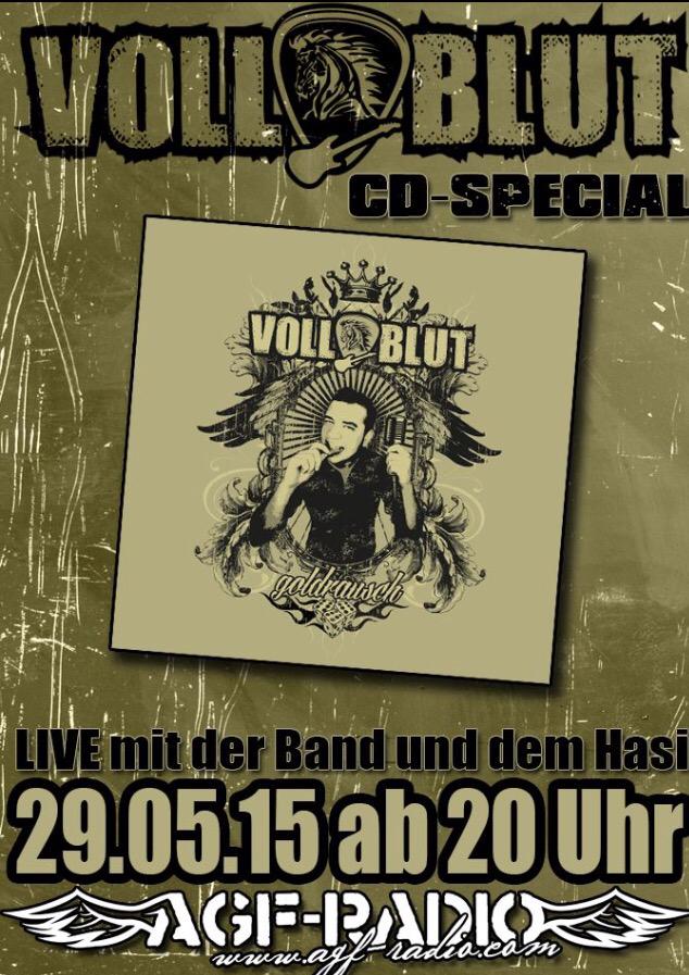 VollblutBand's tweet photo. 29.05. CD Vorstellungen beim AGF Radio mit Live Interview und CD Verlosung #Goldrausch @AgFRadio http://t.co/alUxcOz6O9