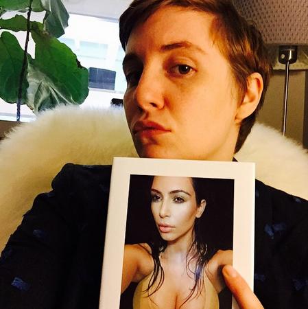 tourejansari's tweet photo. Lena Dunham: "selfie with selfish #yeahiboughtit (I support experiments in female identity exploration/am a student http://t.co/yQXblNT79X