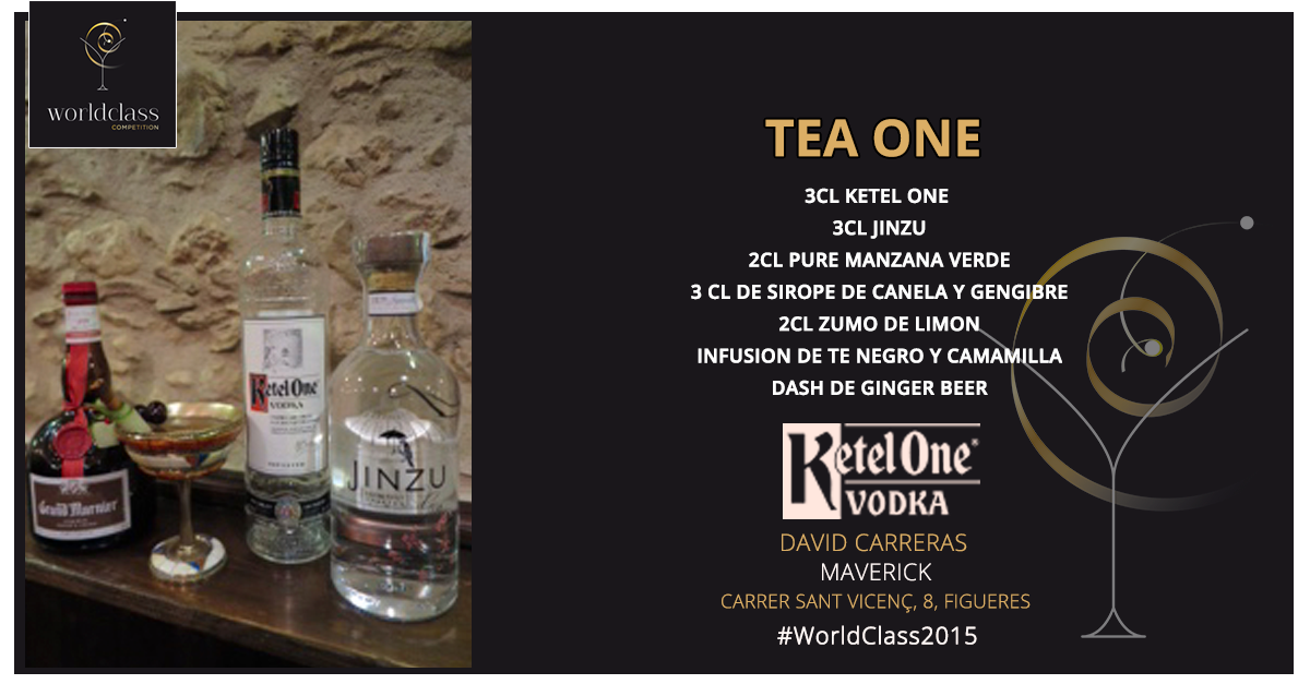 ¿Te apasiona el sabor del gengibre? "Tea One" es el cóctel de <a href="/Mav_Cocktail/">Maverick Cocktail-Ba</a> para  #WorldClass2015 #KetelOneVodka
